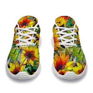 Autumn Sunflower Pattern Print Sport Shoes GearFrost