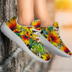 Autumn Sunflower Pattern Print Sport Shoes GearFrost