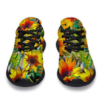 Autumn Sunflower Pattern Print Sport Shoes GearFrost