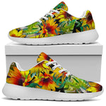 Autumn Sunflower Pattern Print Sport Shoes GearFrost