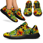 Autumn Sunflower Pattern Print Sport Shoes GearFrost