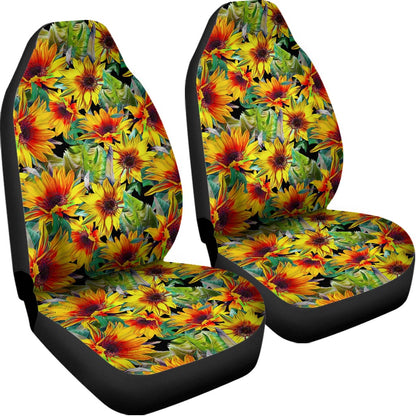 Autumn Sunflower Pattern Print Universal Fit Car Seat Covers
