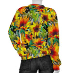 Autumn Sunflower Pattern Print Women's Crewneck Sweatshirt GearFrost