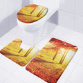 Autumn Trees Print 3 Piece Bath Mat Set