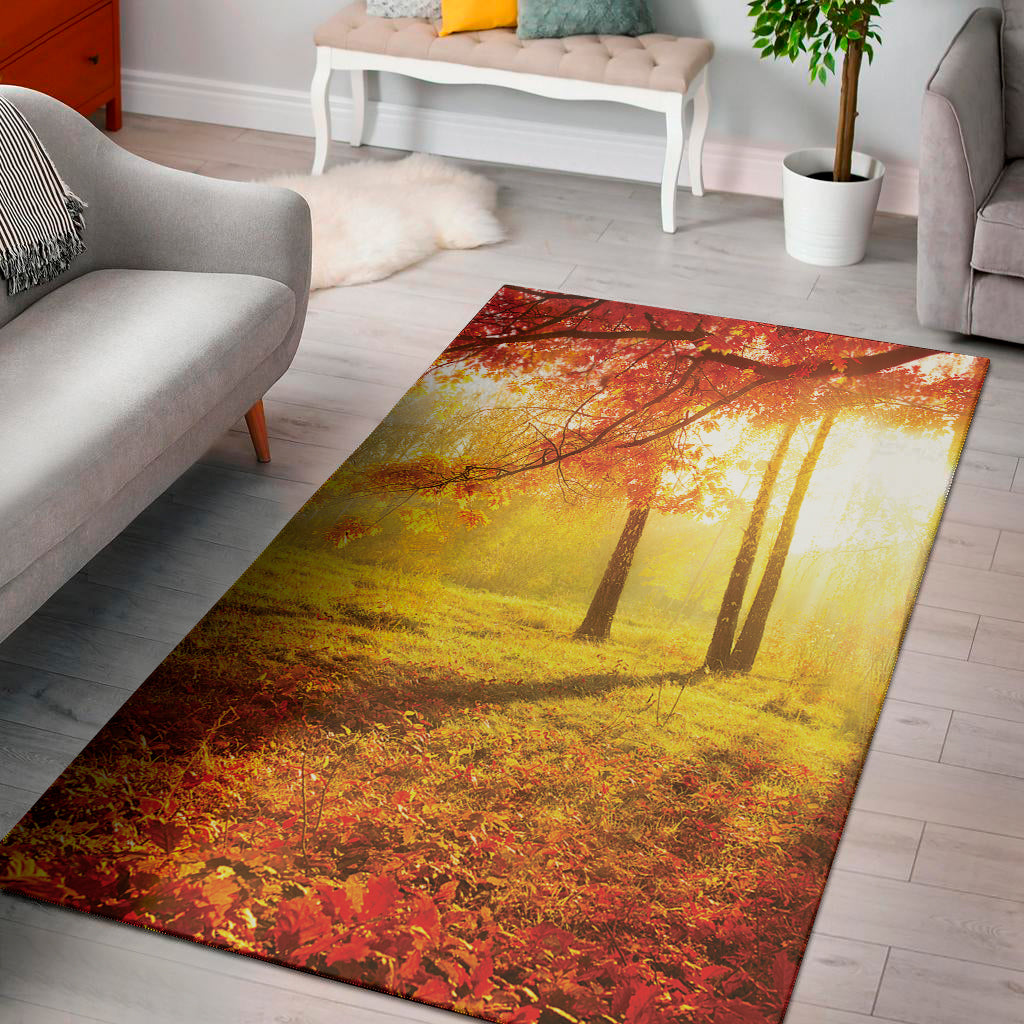 Autumn Trees Print Area Rug