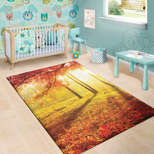 Autumn Trees Print Area Rug