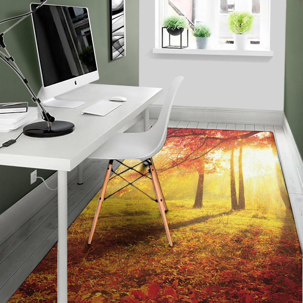 Autumn Trees Print Area Rug