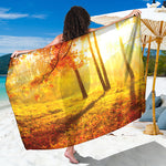 Autumn Trees Print Beach Sarong Wrap