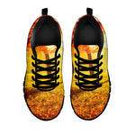 Autumn Trees Print Black Sneakers