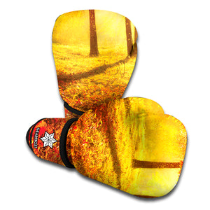 Autumn Trees Print Boxing Gloves