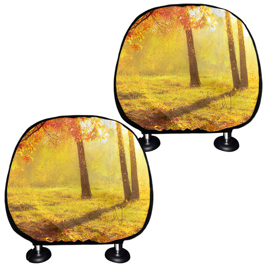 Autumn Trees Print Car Headrest Covers