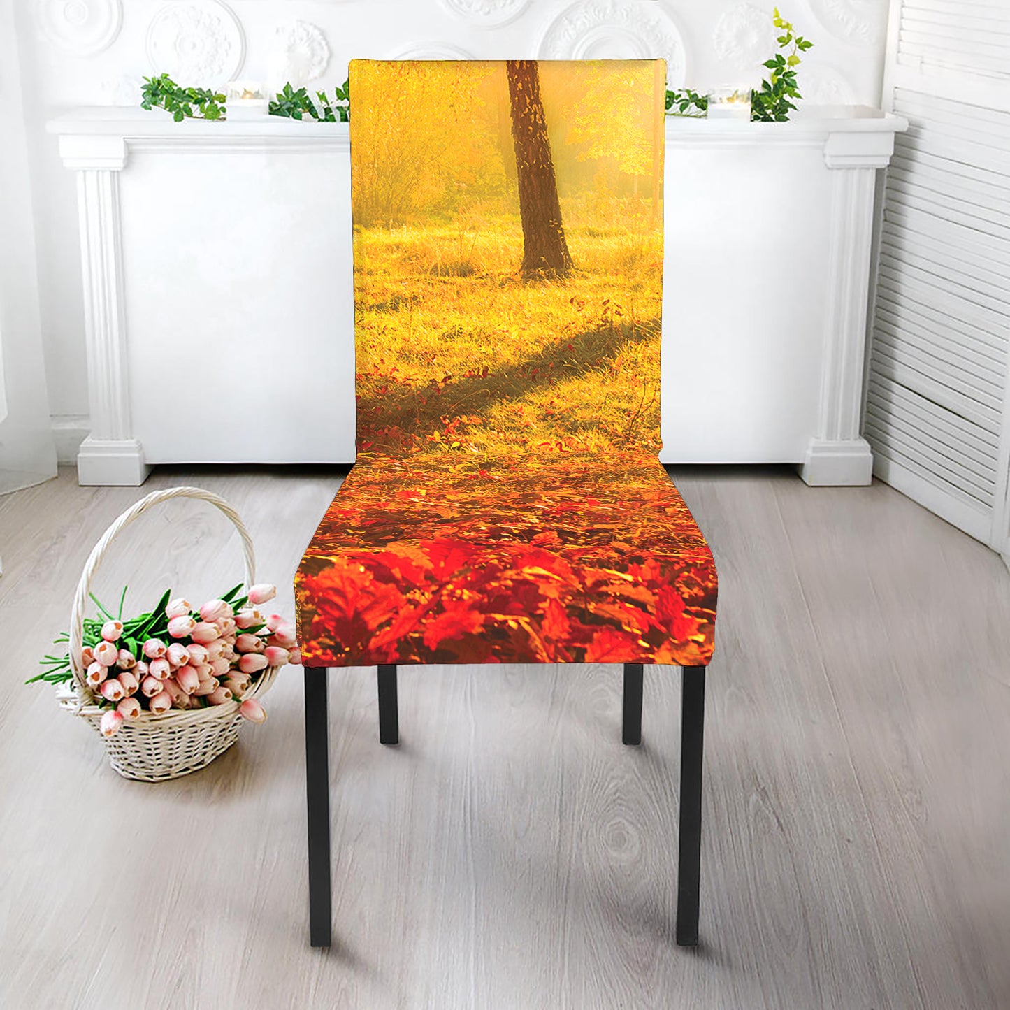 Autumn Trees Print Dining Chair Slipcover