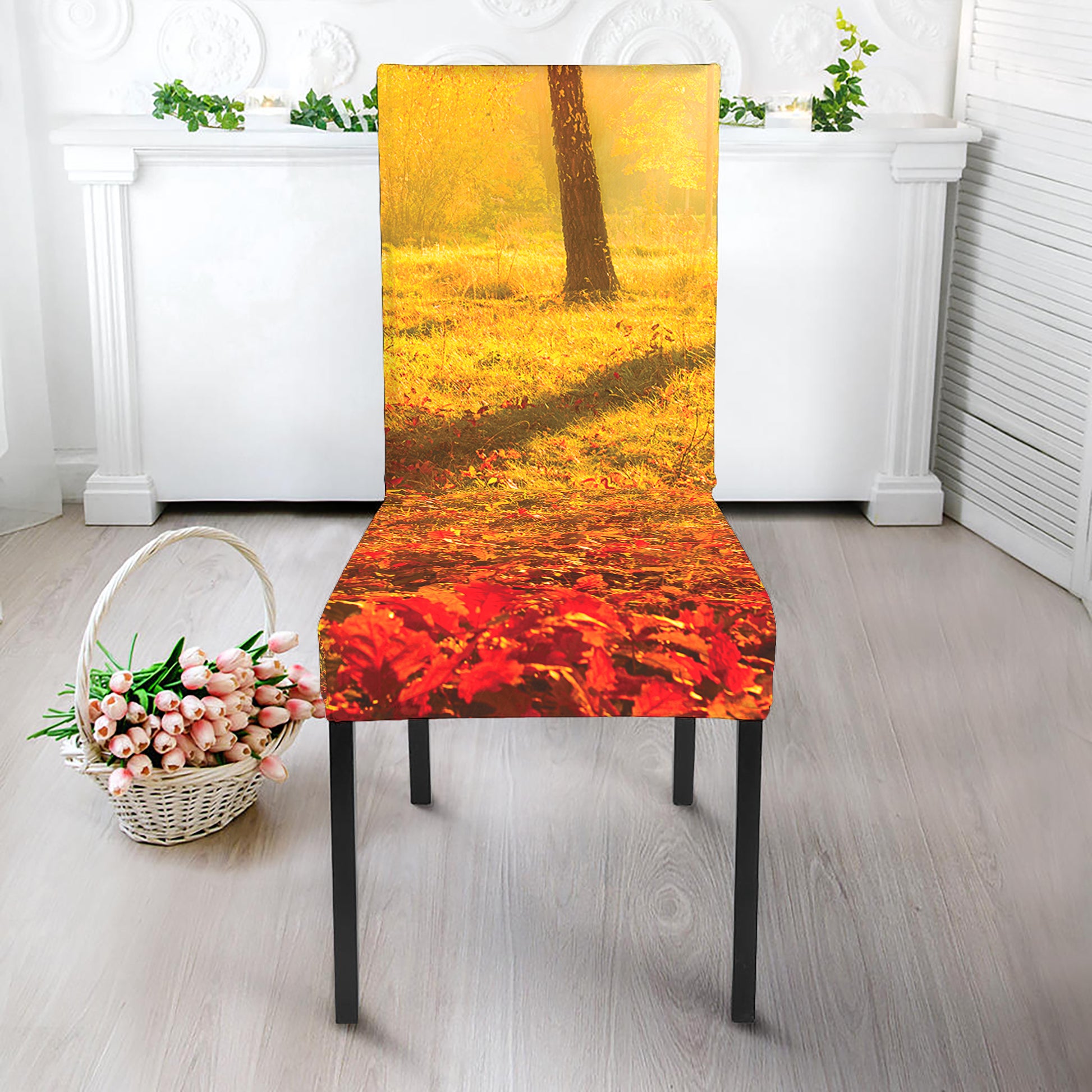 Autumn Trees Print Dining Chair Slipcover
