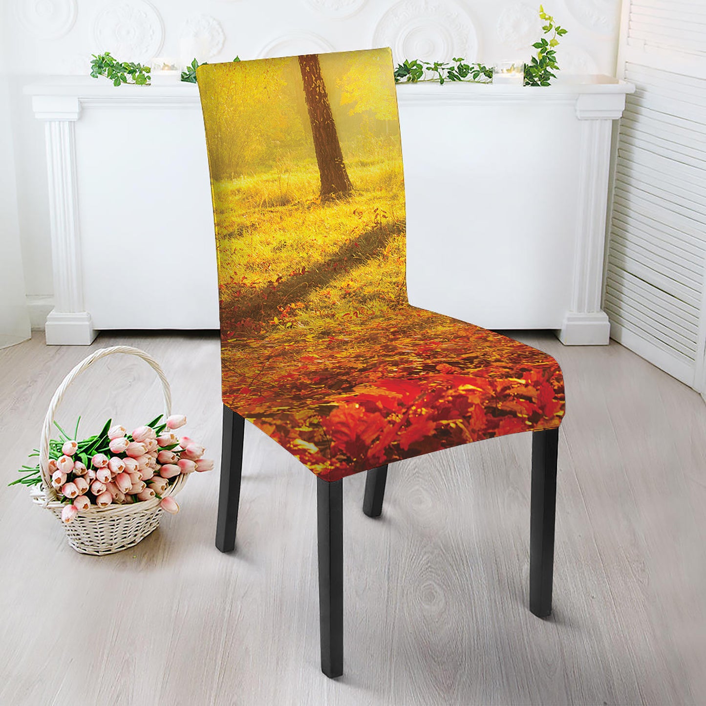 Autumn Trees Print Dining Chair Slipcover