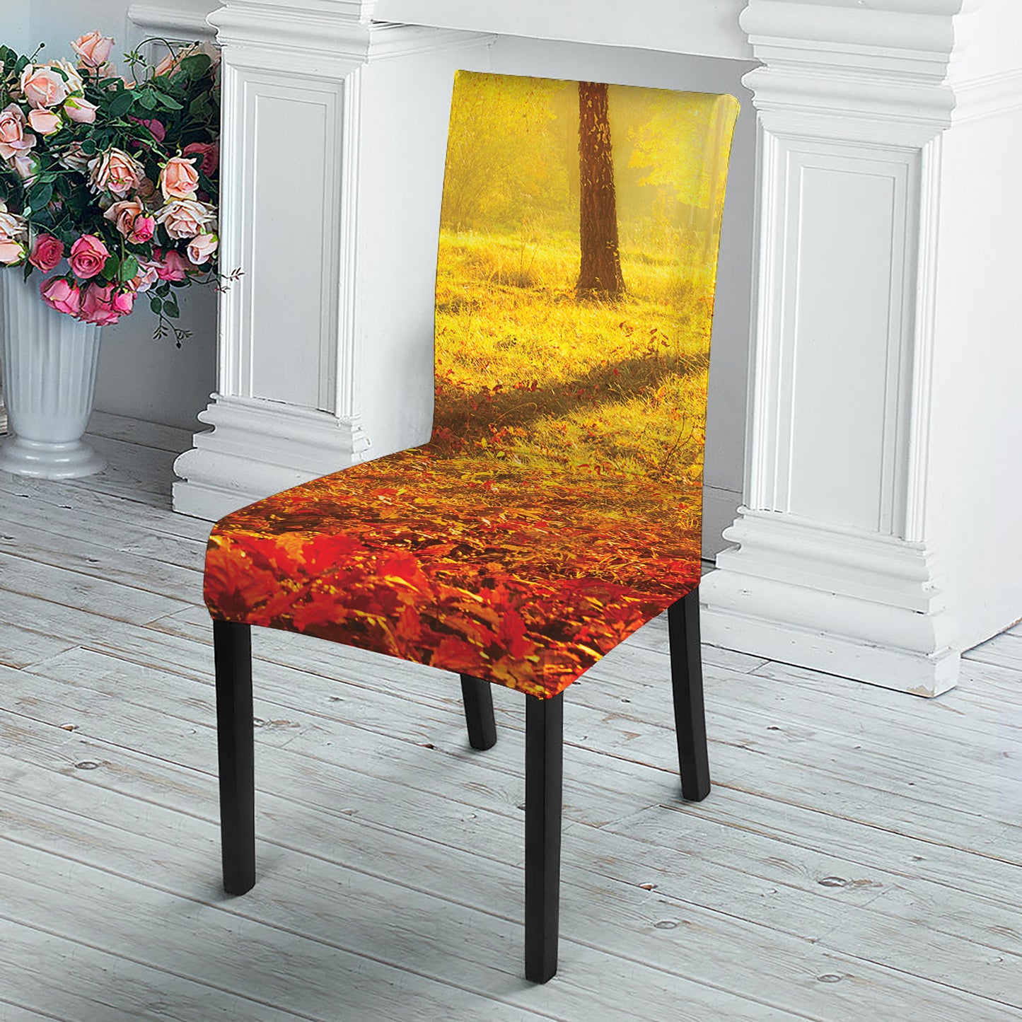 Autumn Trees Print Dining Chair Slipcover