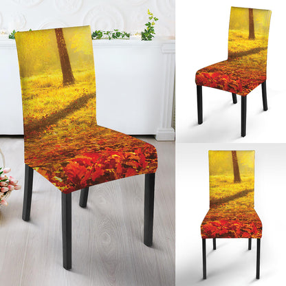 Autumn Trees Print Dining Chair Slipcover