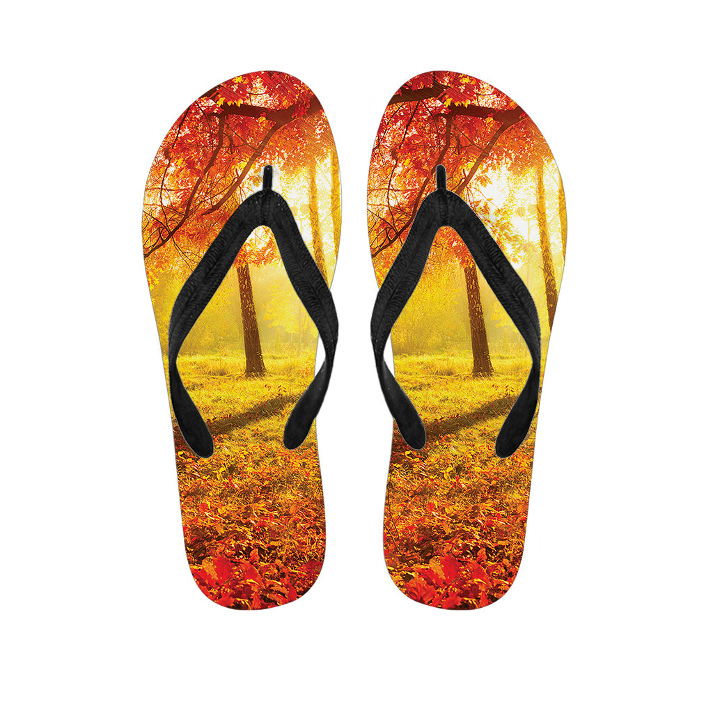 Autumn Trees Print Flip Flops