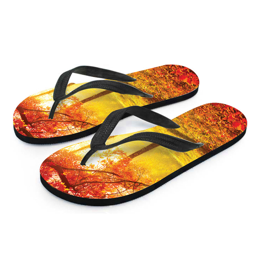 Autumn Trees Print Flip Flops