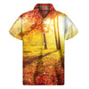 Autumn Trees Print Men's Short Sleeve Shirt