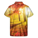 Autumn Trees Print Men's Short Sleeve Shirt