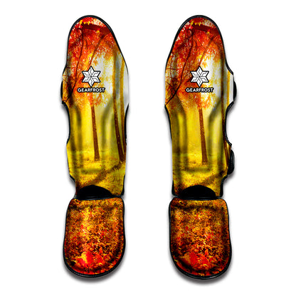 Autumn Trees Print Muay Thai Shin Guard