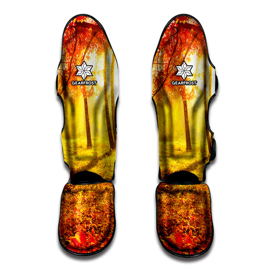 Autumn Trees Print Muay Thai Shin Guard