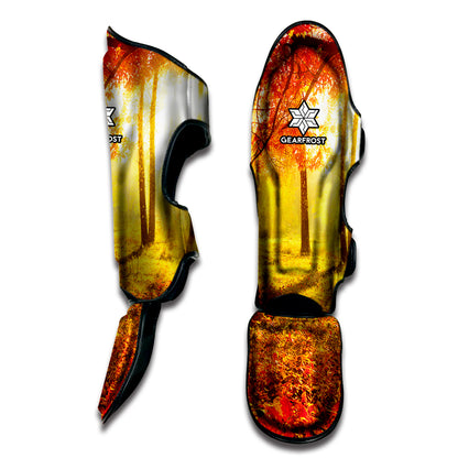 Autumn Trees Print Muay Thai Shin Guard