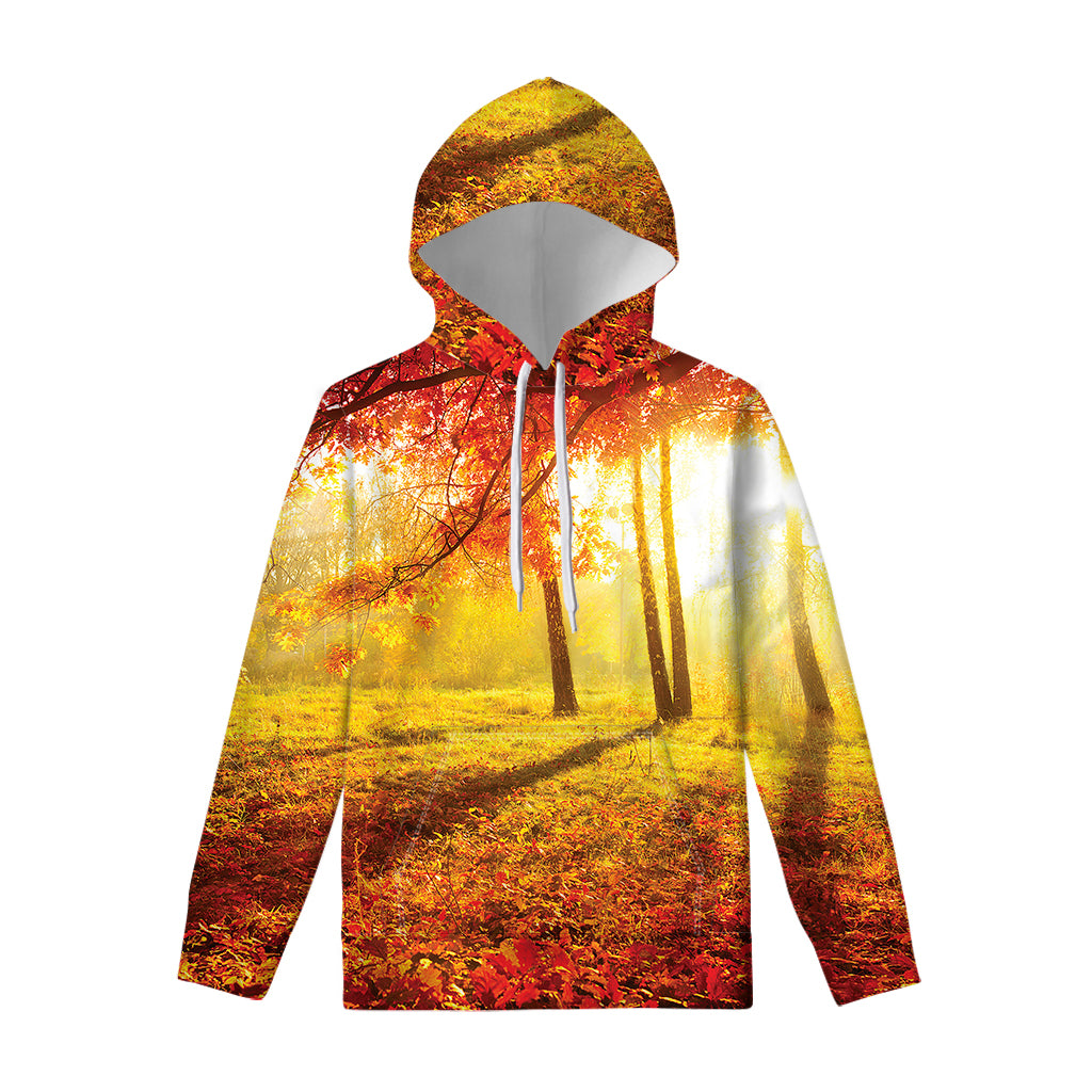 Autumn Trees Print Pullover Hoodie