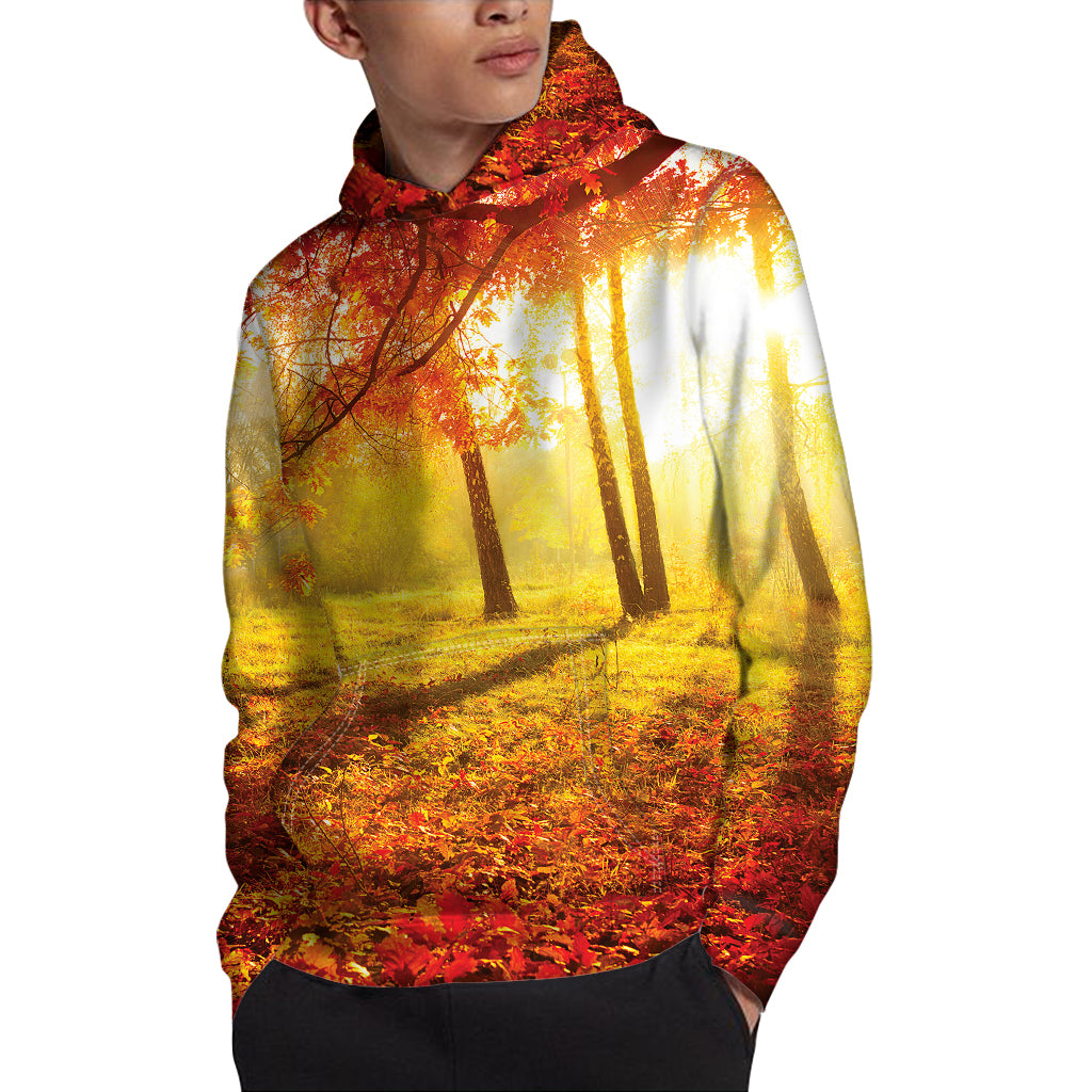 Autumn Trees Print Pullover Hoodie