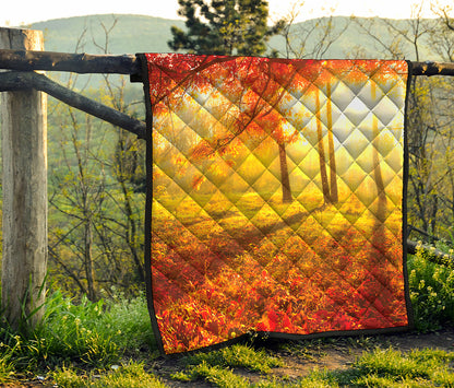 Autumn Trees Print Quilt