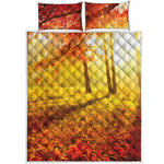 Autumn Trees Print Quilt Bed Set