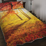 Autumn Trees Print Quilt Bed Set