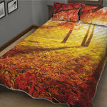 Autumn Trees Print Quilt Bed Set
