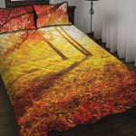 Autumn Trees Print Quilt Bed Set