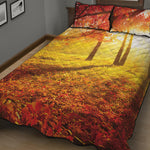 Autumn Trees Print Quilt Bed Set
