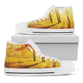 Autumn Trees Print White High Top Sneakers