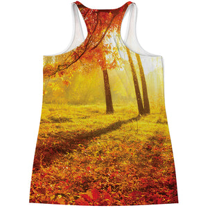 Autumn Trees Print Women's Racerback Tank Top