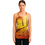 Autumn Trees Print Women's Racerback Tank Top