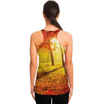 Autumn Trees Print Women's Racerback Tank Top