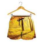 Autumn Trees Print Women's Shorts