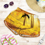 Autumn Trees Print Women's Shorts