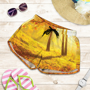 Autumn Trees Print Women's Shorts