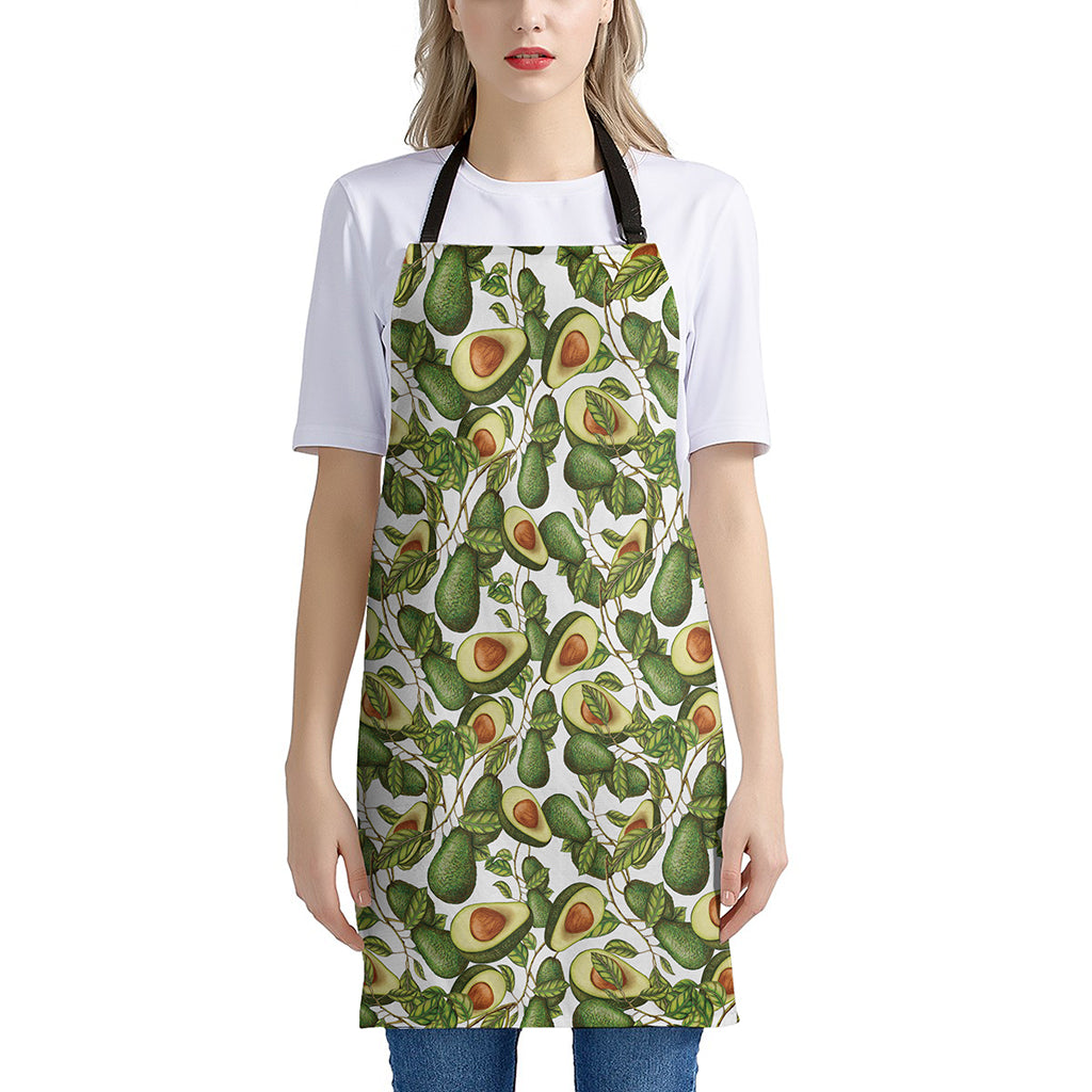 Avocado Cut In Half Drawing Print Apron