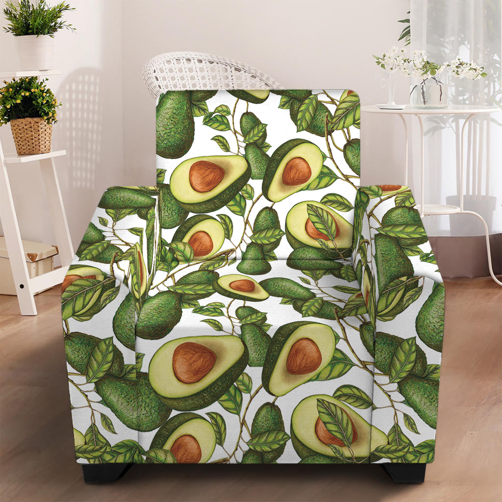 Avocado Cut In Half Drawing Print Armchair Slipcover