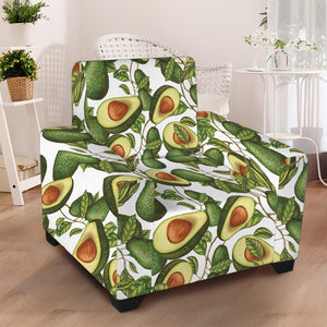 Avocado Cut In Half Drawing Print Armchair Slipcover