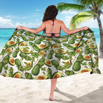 Avocado Cut In Half Drawing Print Beach Sarong Wrap