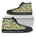 Avocado Cut In Half Drawing Print Black High Top Shoes