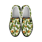 Avocado Cut In Half Drawing Print Black Slip On Shoes