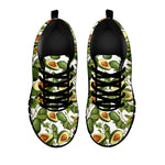 Avocado Cut In Half Drawing Print Black Sneakers