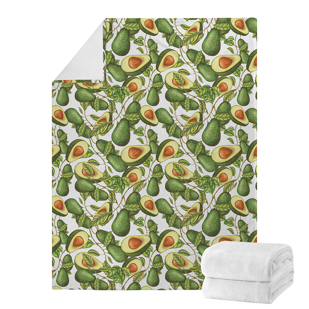 Avocado Cut In Half Drawing Print Blanket